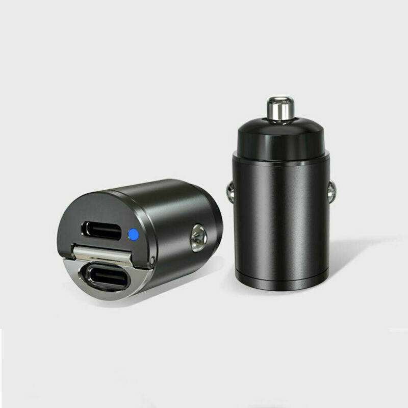 Dual USB Car Charger Type C QC3.0 30W Fast Charging Car Phone Charger Adapter