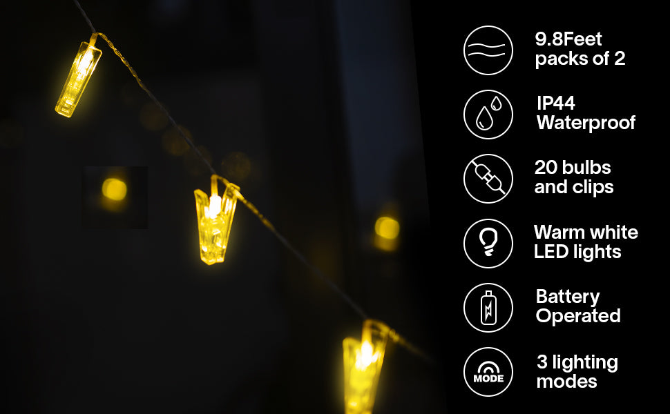 New Version] Alvantor Waterproof String Lights LED Clip Outdoor Indoo