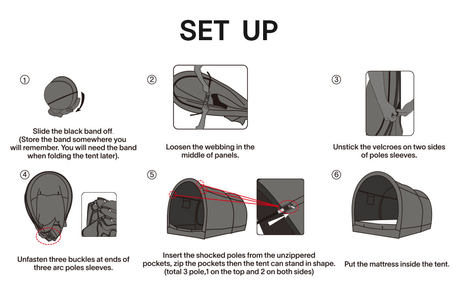 alvantor pop up bed tent set up instruction