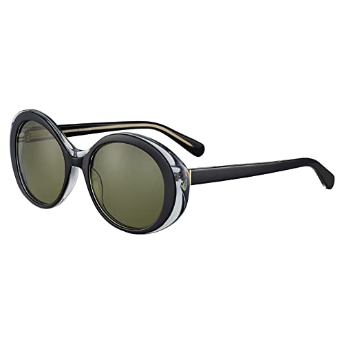 Serengeti Bacall Square Sunglasses, Shiny Black Transparent Layer/Mineral Polarized 555nm, One Size