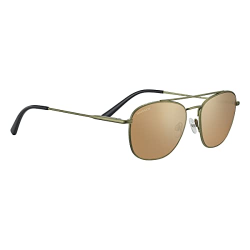 Serengeti Carroll Polarized Square Sunglasses, Matte Khaki, Medium