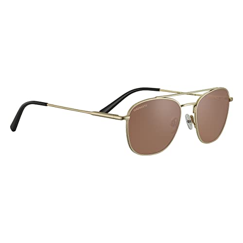 Serengeti Carroll Polarized Square Sunglasses, Matte Light Gold, Medium