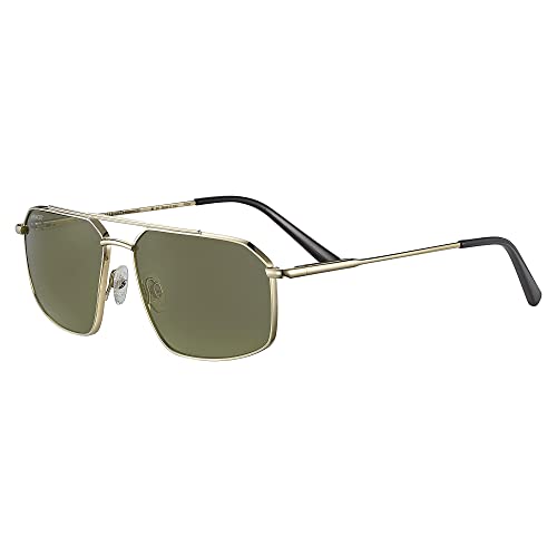 Serengeti Wayne Square Sunglasses, Shiny Light Gold/Mineral Non Polarized 555nm, One Size