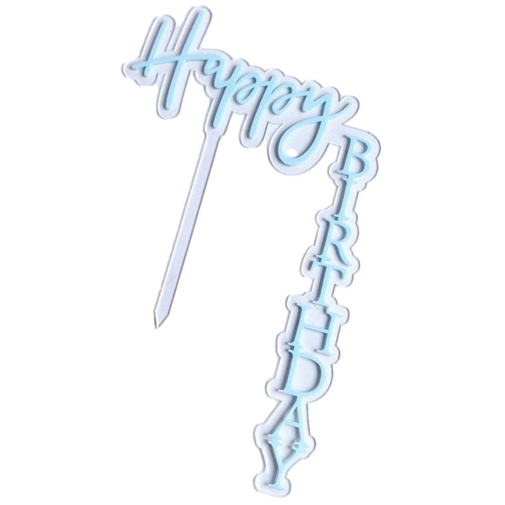 Vertical Acrylic Happy Birthday Floating Cake Toppers