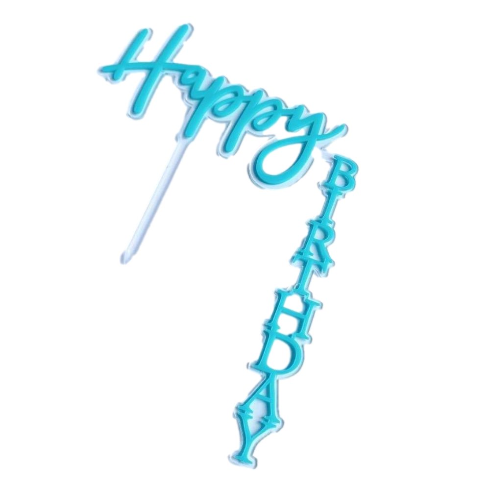 Vertical Acrylic Happy Birthday Floating Cake Toppers