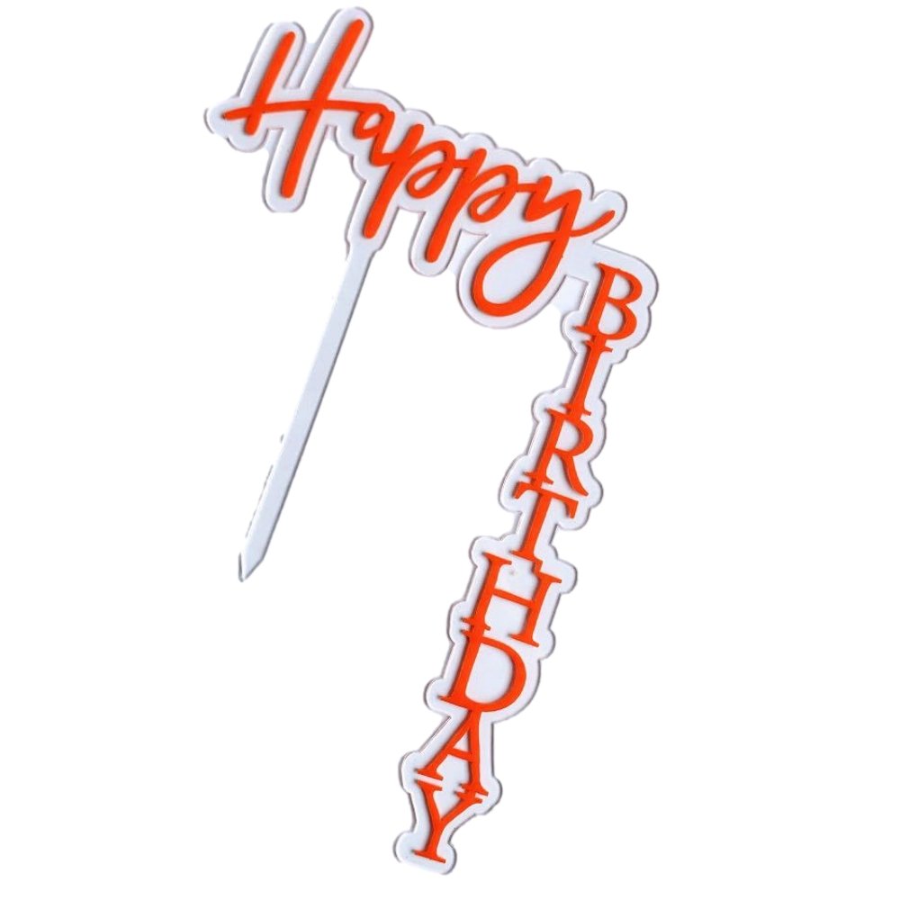 Vertical Acrylic Happy Birthday Floating Cake Toppers