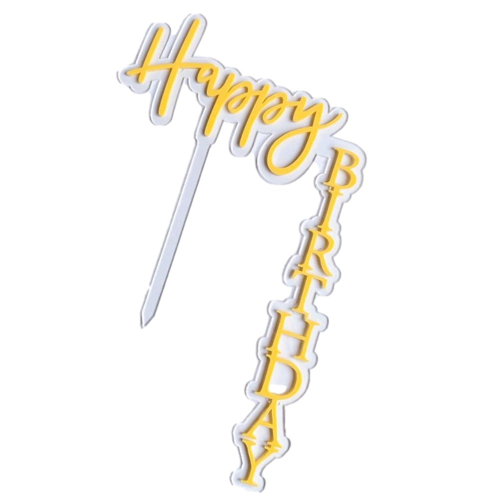 Vertical Acrylic Happy Birthday Floating Cake Toppers