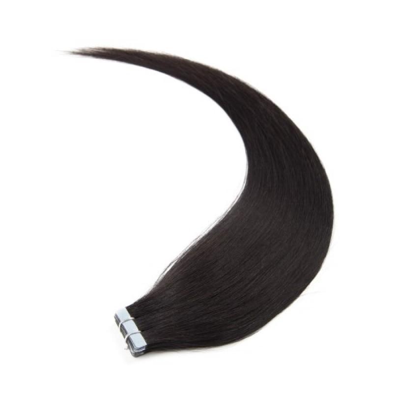 Jet Black 1# Straight Remy Tape In Hair Extensions