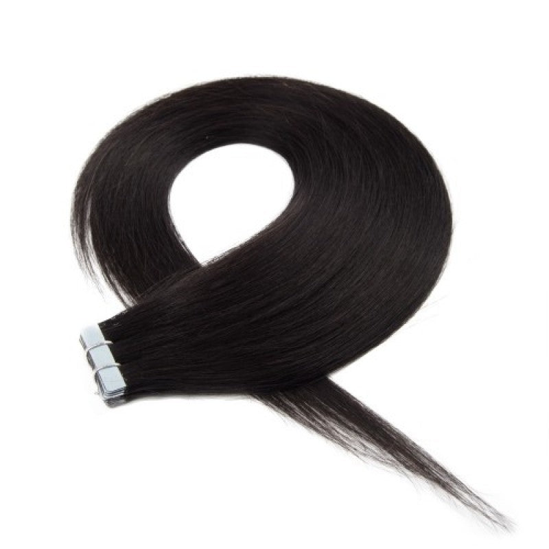 Jet Black 1# Straight Remy Tape In Hair Extensions