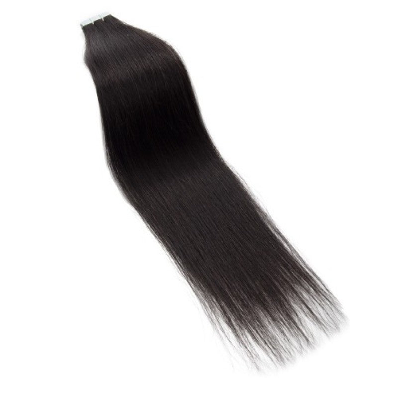 Jet Black 1# Straight Remy Tape In Hair Extensions