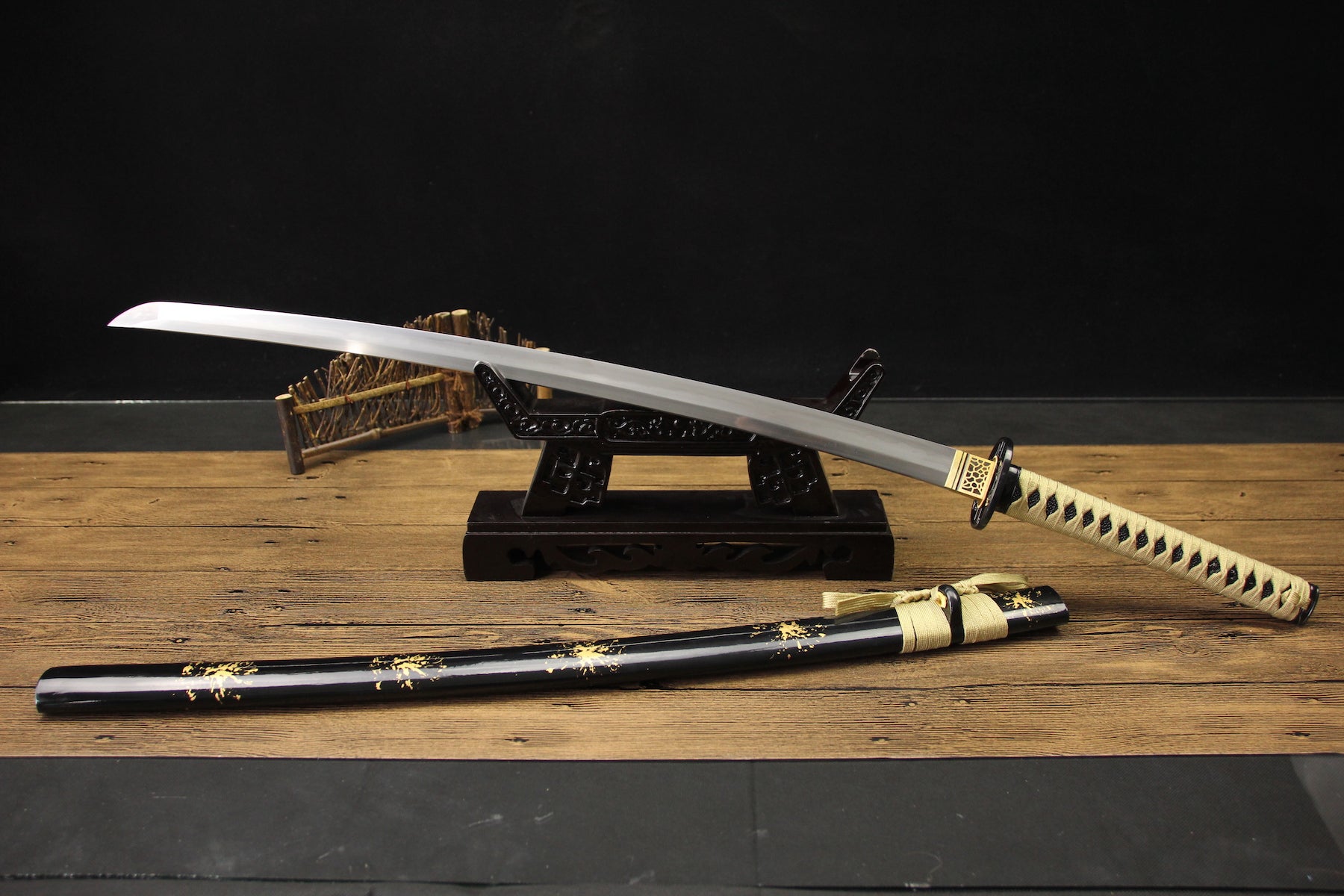 Hand Forged Myoho Muramasa Japanese Samurai Sword with Hand Carved Saya  Folded Steel Clay Tempered