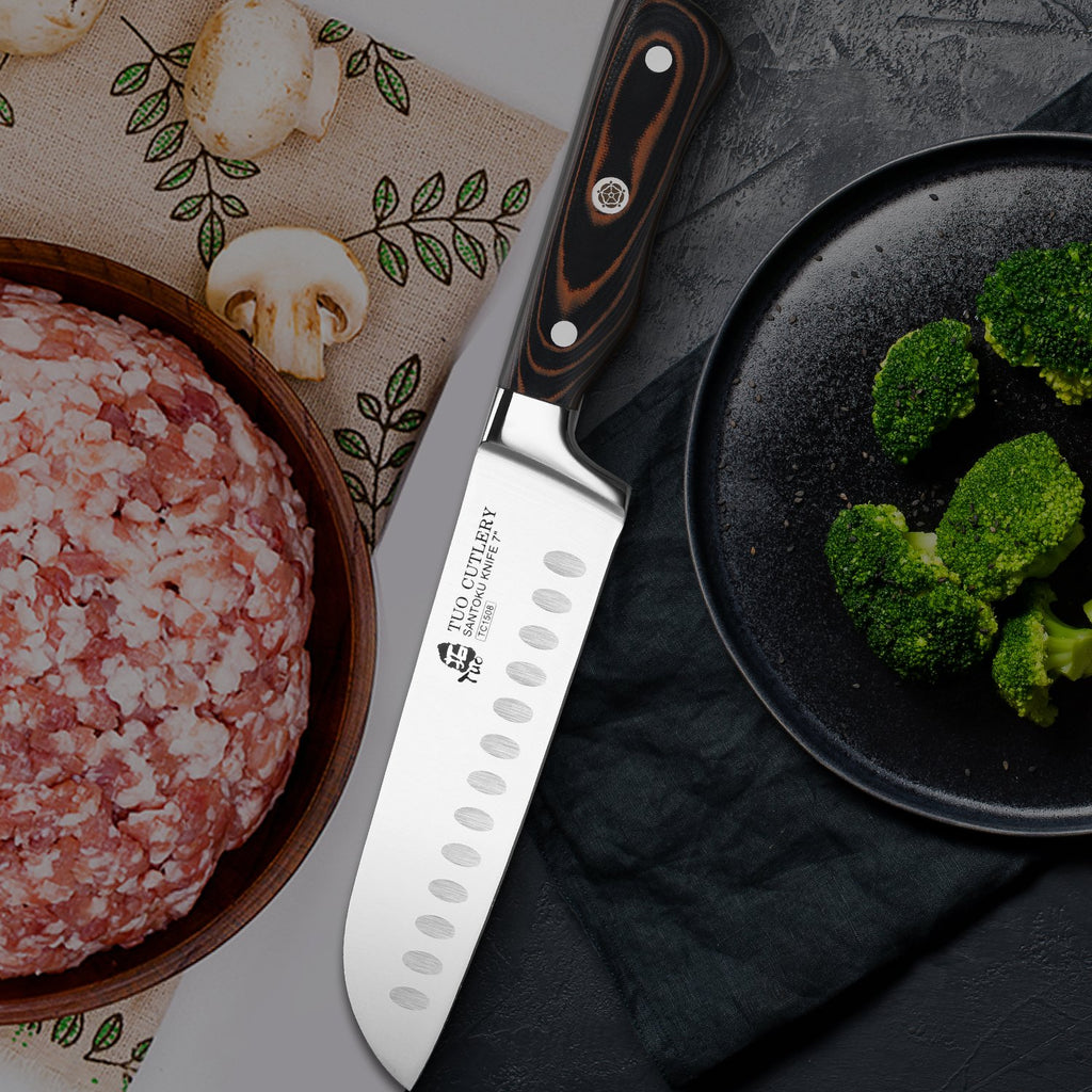 kitchen knife,santoku,tuo cutlery,legacy series,meat knife