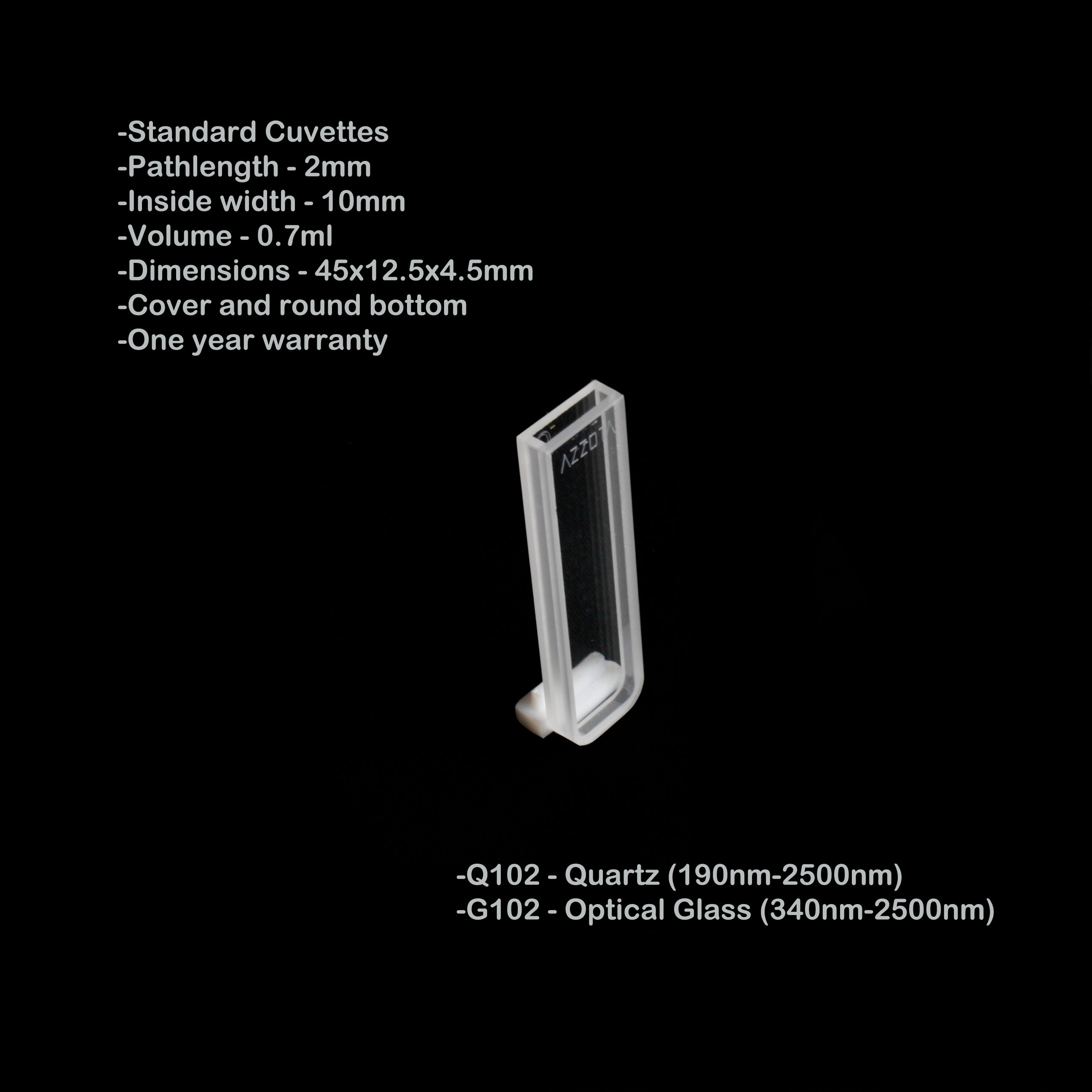 Azzota? Standard Cuvette, 0.7ml, 2mm Pathlength