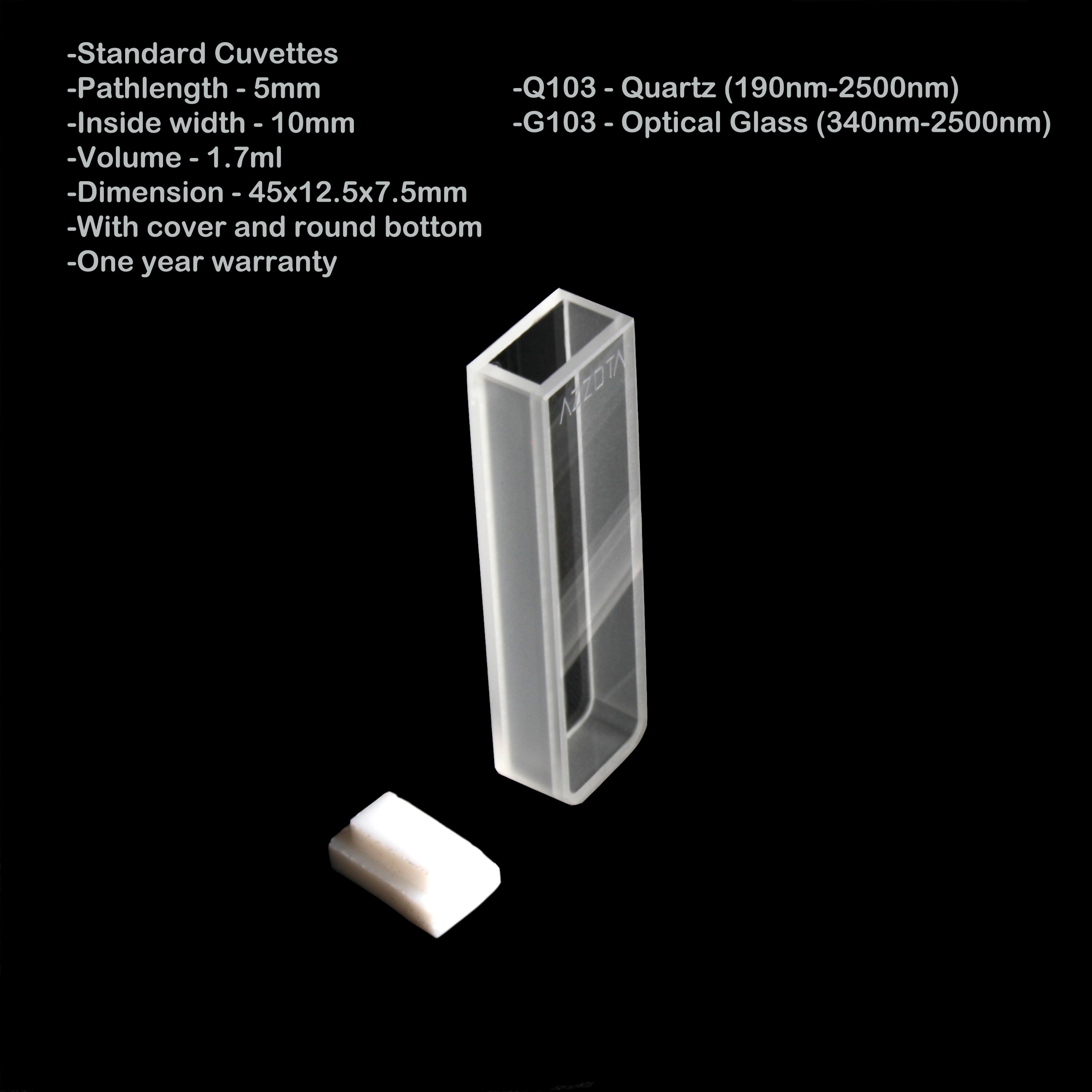 Azzota? Standard Cuvette, 1.7ml, 5mm Pathlength