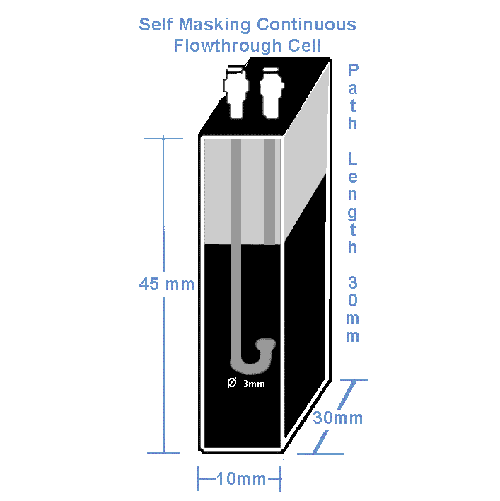 Azzota? Flowthrough Cuvette, 30mm Pathlength, 3mm Inside Width