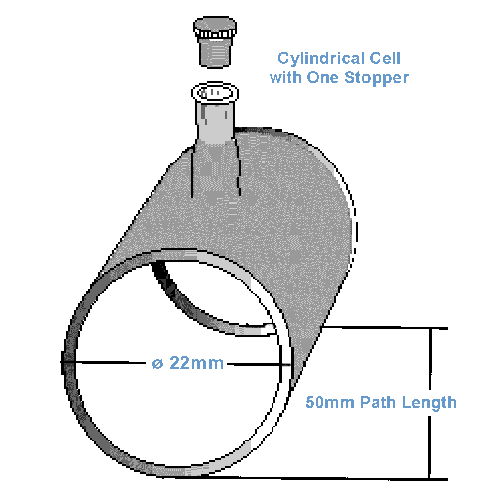 Azzota? Cylindrical Cuvette, 14ml, 50mm Pathlength, One Stopper