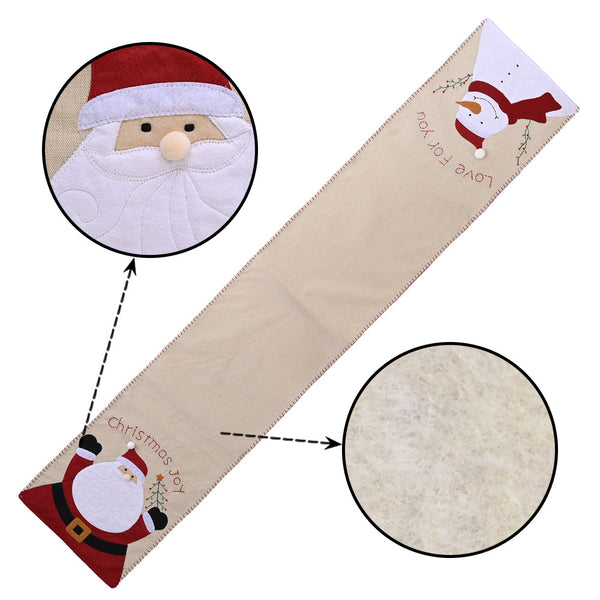 Cotton Linen Elk Snowman Table Runner Christmas Gift Christmas Decor for Home Kitchen 2020 Xmas Ornaments