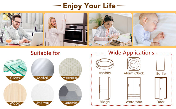 Door Stopper Wall Protector, 62 PCS Silicone Self-adhesive Door Knob Guard Noise Dampening Buffer