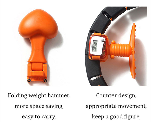 Fitness Intelligent Slimming Hoop w / LCD Smart Contatore Non gocciolare mai il cerchio staccabile (cinturino da 23 "a 40")