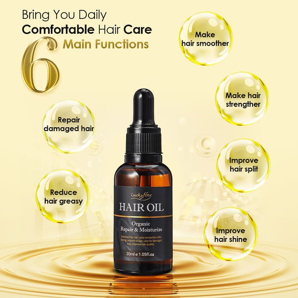 LuckyFine uppgraderade 3pcs 30ml hårsalong eterisk olja, hjälp hårväxt hårvård premium behandling olja