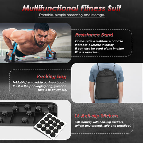 Foldable Multi-functional Push Up Rack Board Abdominal Muscle Exercise Equipment