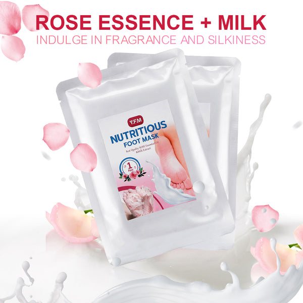 4 Paare Rose Fuß Peeling Maske, 7 Tage Reparatur rauhen Ferse für weiche Nourish Füße, entfernt Calluses & trockene Haut