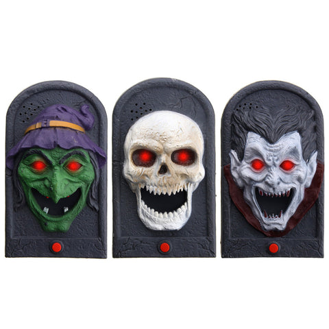 Halloween Doorbell Luminous Sound Plastic Trick Witch Skull Vampire Prop Doorbell