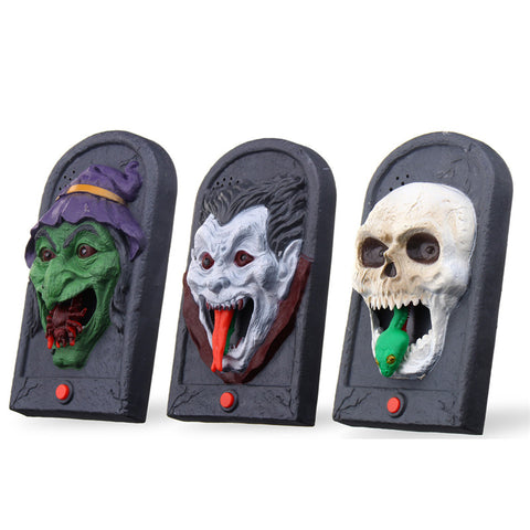 Halloween Doorbell Luminous Sound Plastic Trick Witch Skull Vampire Prop Doorbell