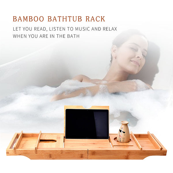 Verstellbarer Bambus-Badewannenständer, erweiterbarer abnehmbarer Badewannenbehälter Solid Center For Home Spa