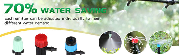 82Ft/25M Drip Garden Watering Irrigation Kits w/ Y Valve/Misting Nozzles/Drip Emitters/Dripper for Greenhouse, Garden
