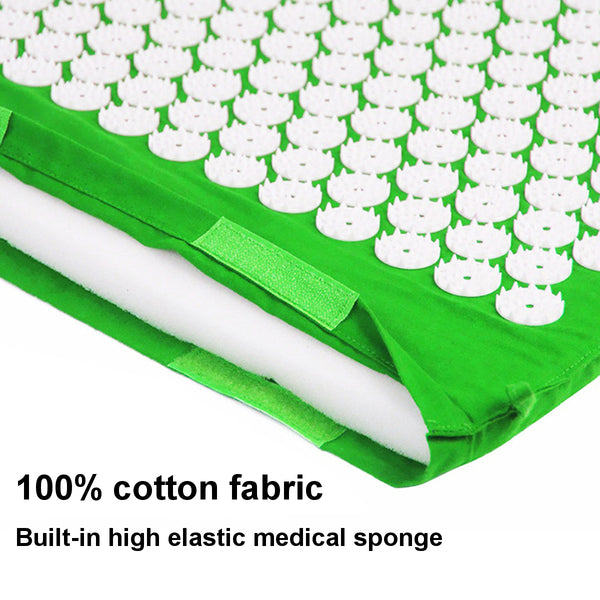Massage Cushion Yoga Mat Massager Acupressure Relieve Stress Back Body Pain Mat w/ Pillow Acupuncture Mat