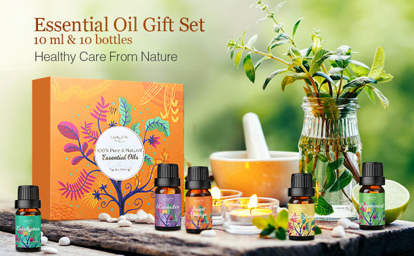 Luckyfine Upgraded Essential Oils Geschenkbox, 100% rein, Schlafhilfe, ruhige Stimmung, für Diffusor / Aromatherapie