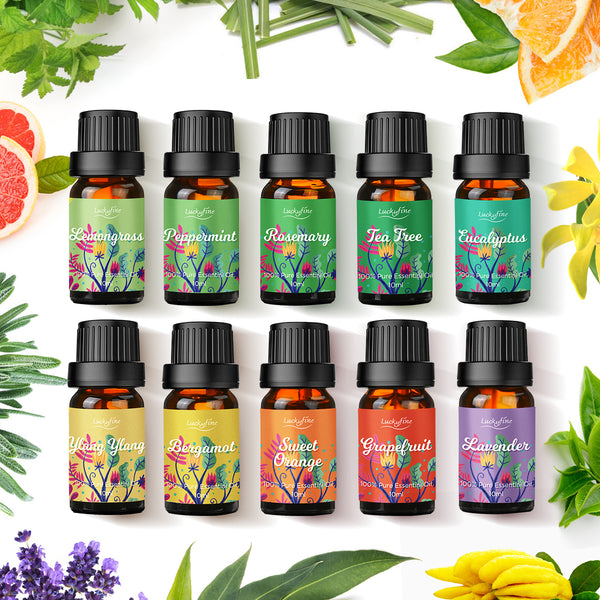 Luckyfine Upgraded Essential Oils Geschenkbox, 100% rein, Schlafhilfe, ruhige Stimmung, für Diffusor / Aromatherapie