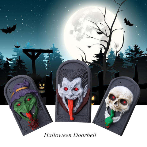 Halloween Doorbell Luminous Sound Plastic Trick Witch Skull Vampire Prop Doorbell
