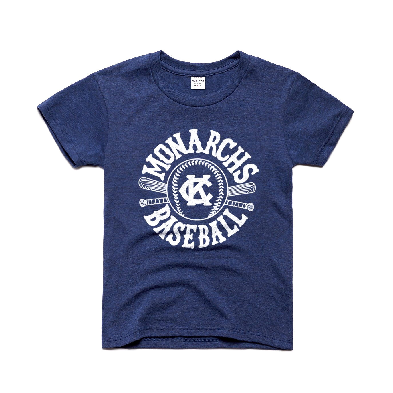 Charlie Hustle KC Monarchs Baseball Kids Tee - Navy