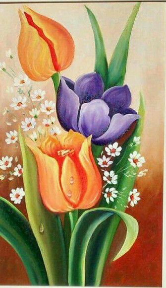 Easy Tulip Flower Paintings, Easy Flower Painting Ideas for Beginners, Easy Acrylic Flower Paintings, Simple Flower Painting Ideas for Kids, Easy Flower Canvas Paintings, Simple Abstract Flower Art