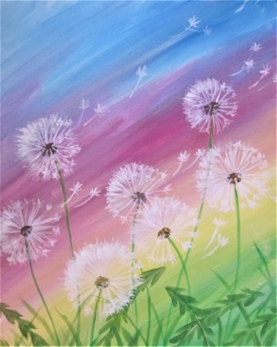 Easy Flower Painting Ideas for Beginners, Dandelion Painting, Easy Acrylic Flower Paintings, Simple Flower Painting Ideas for Kids, Easy Flower Canvas Paintings, Simple Abstract Flower Art