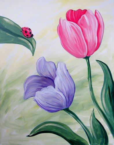 Easy Tulip Flower Paintings, Easy Flower Painting Ideas for Beginners, Easy Acrylic Flower Paintings, Simple Flower Painting Ideas for Kids, Easy Flower Canvas Paintings, Simple Abstract Flower Art