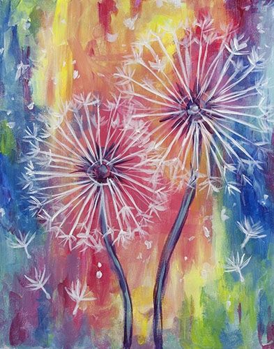 Dandelion Painting, Easy Flower Painting Ideas for Beginners, Easy Acrylic Flower Paintings, Simple Flower Painting Ideas for Kids, Easy Flower Canvas Paintings, Simple Abstract Flower Art