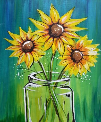Easy Sunflower Paintings, Easy Flower Painting Ideas for Beginners, Easy Acrylic Flower Paintings, Simple Flower Painting Ideas for Kids, Easy Flower Canvas Paintings, Simple Abstract Flower Art