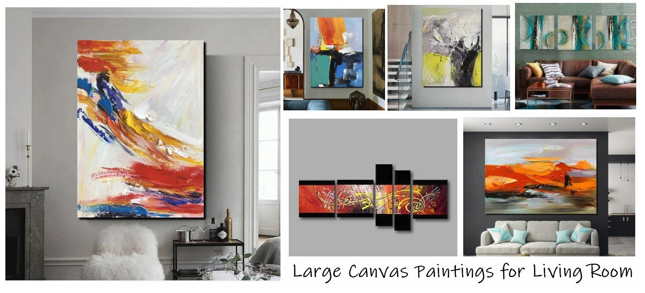 Large Paintings for Living Room, Simple Modern Art, Abstract Paintings ...