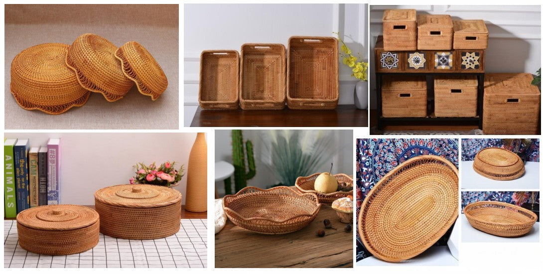 Storage baskets for kitchen shelf, pantry storage baskets, woven storage baskets for kitchen, rattan storage baskets, round storage baskets, pantry organization, kitchen storage ideas, wicker storage baskets for kitchen