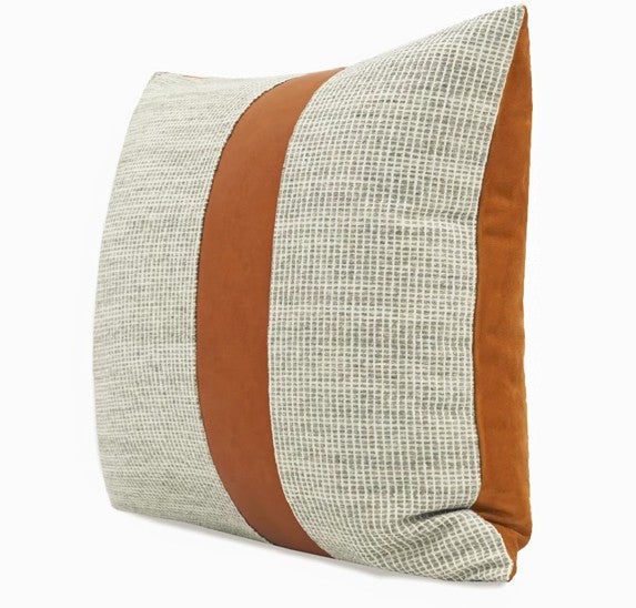 Modern Sofa Pillows for Interior Design, Gray Orange Modern Decorative Throw Pillows, Contemporary Square Modern Throw Pillows for Couch