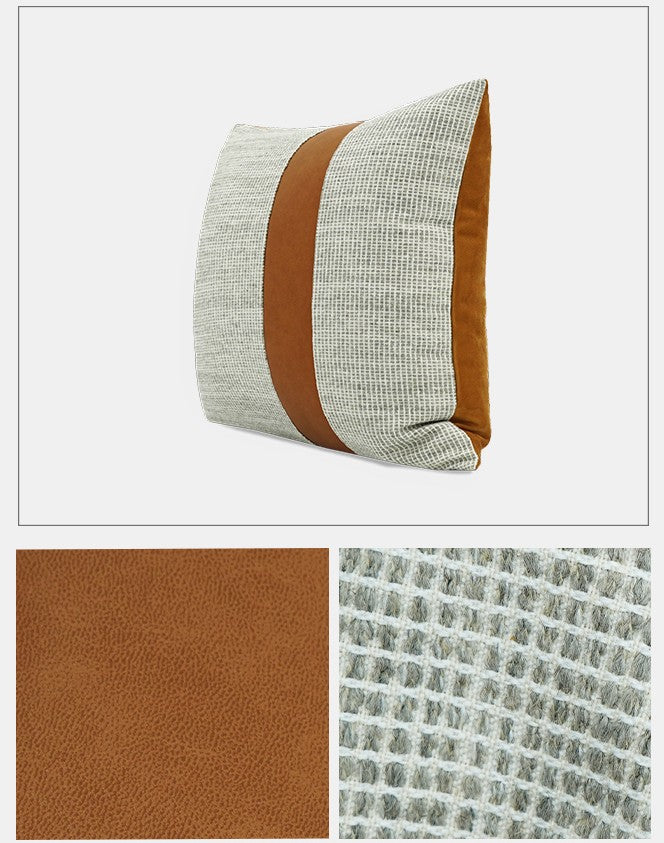 Modern Sofa Pillows for Interior Design, Gray Orange Modern Decorative Throw Pillows, Contemporary Square Modern Throw Pillows for Couch