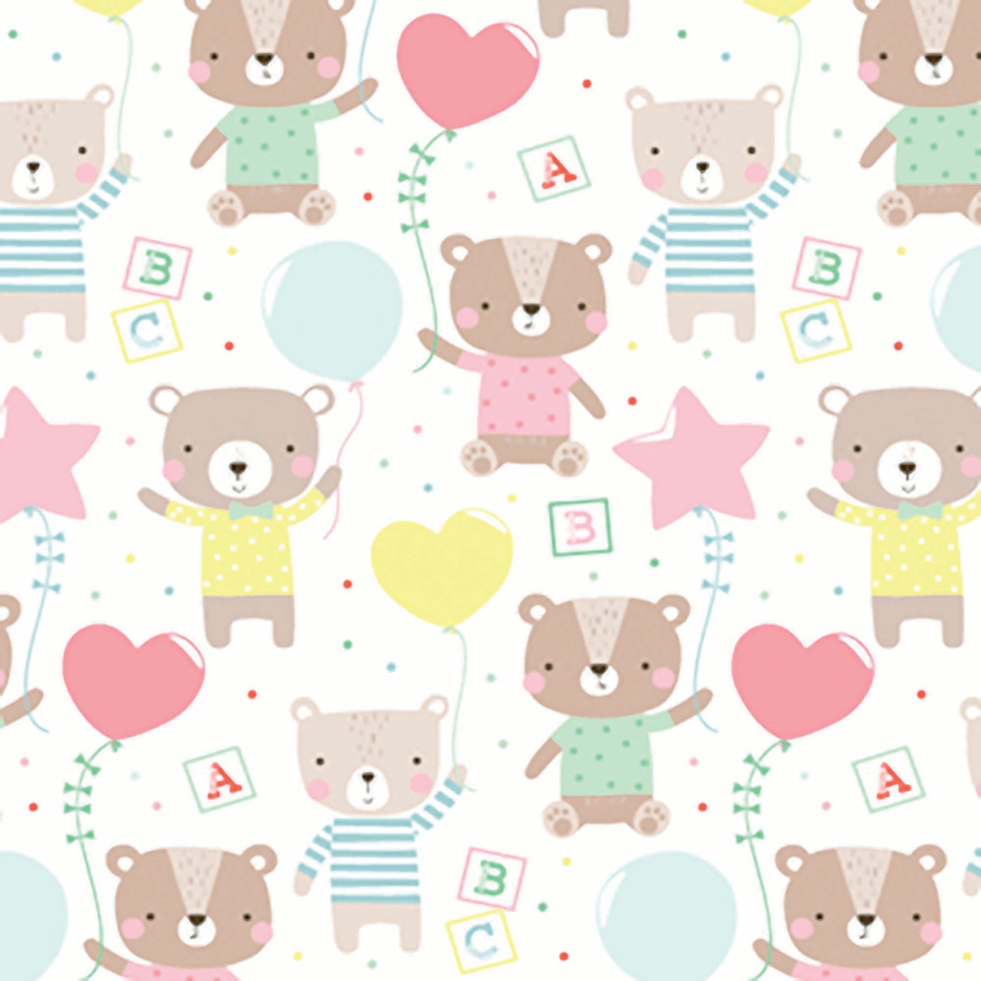 Bears Gift Wrap Roll, 30 x 72 Inches, 1 Count