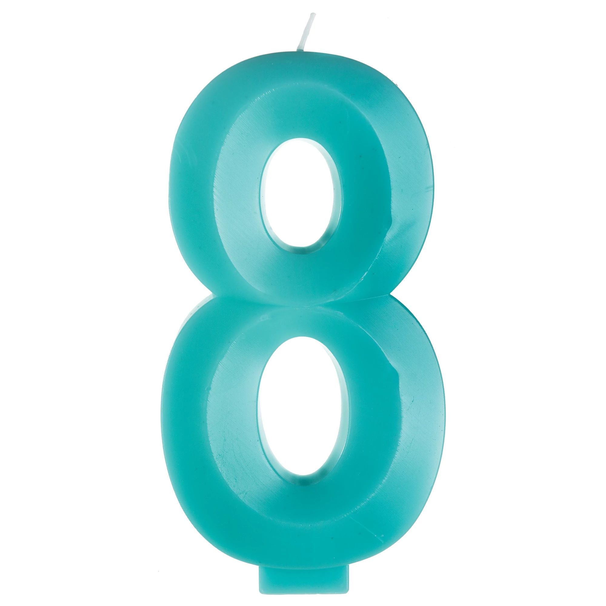 Aqua Number 8 Birthday Facet Candle, 1 Count