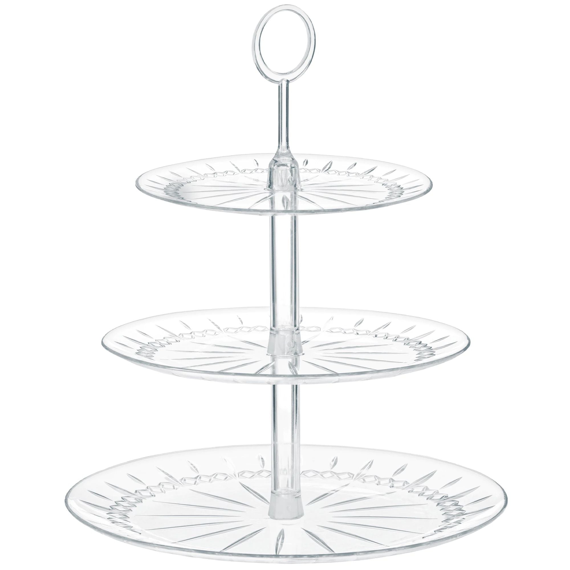 Clear 3 Tiers Plastic Cupcake Stand, 1 Count