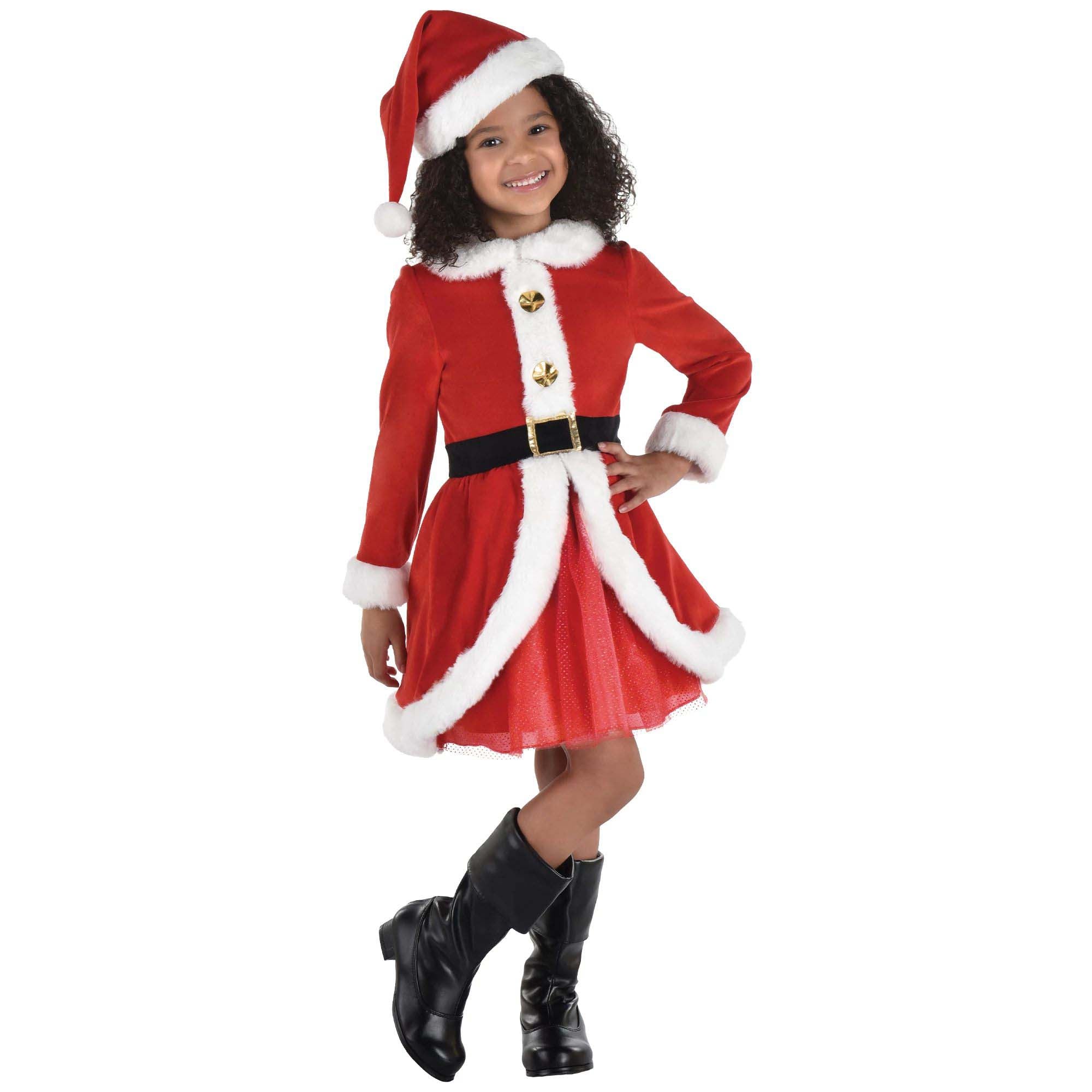 Mrs. Claus Costume for Kids, Red Dress and Hat