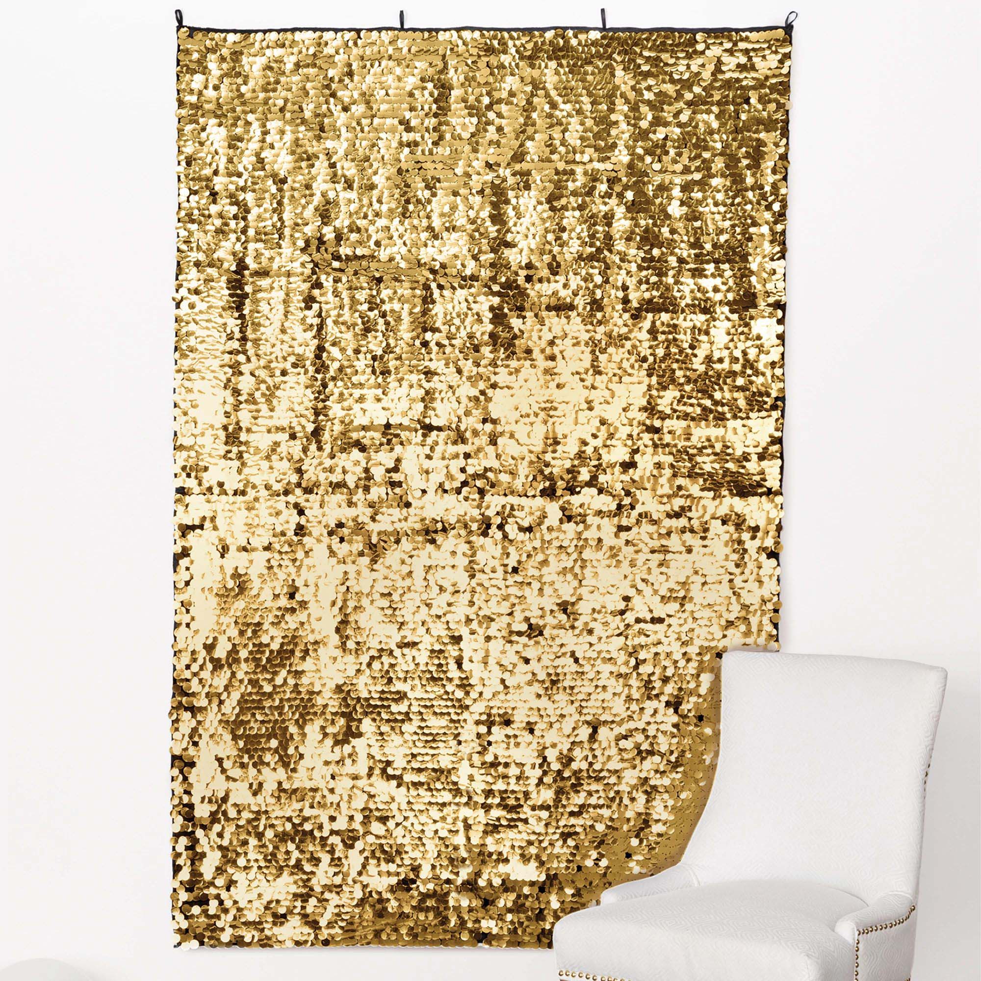 Gold Sequin Backdrop, 72 x 48 Inches, 1 Count