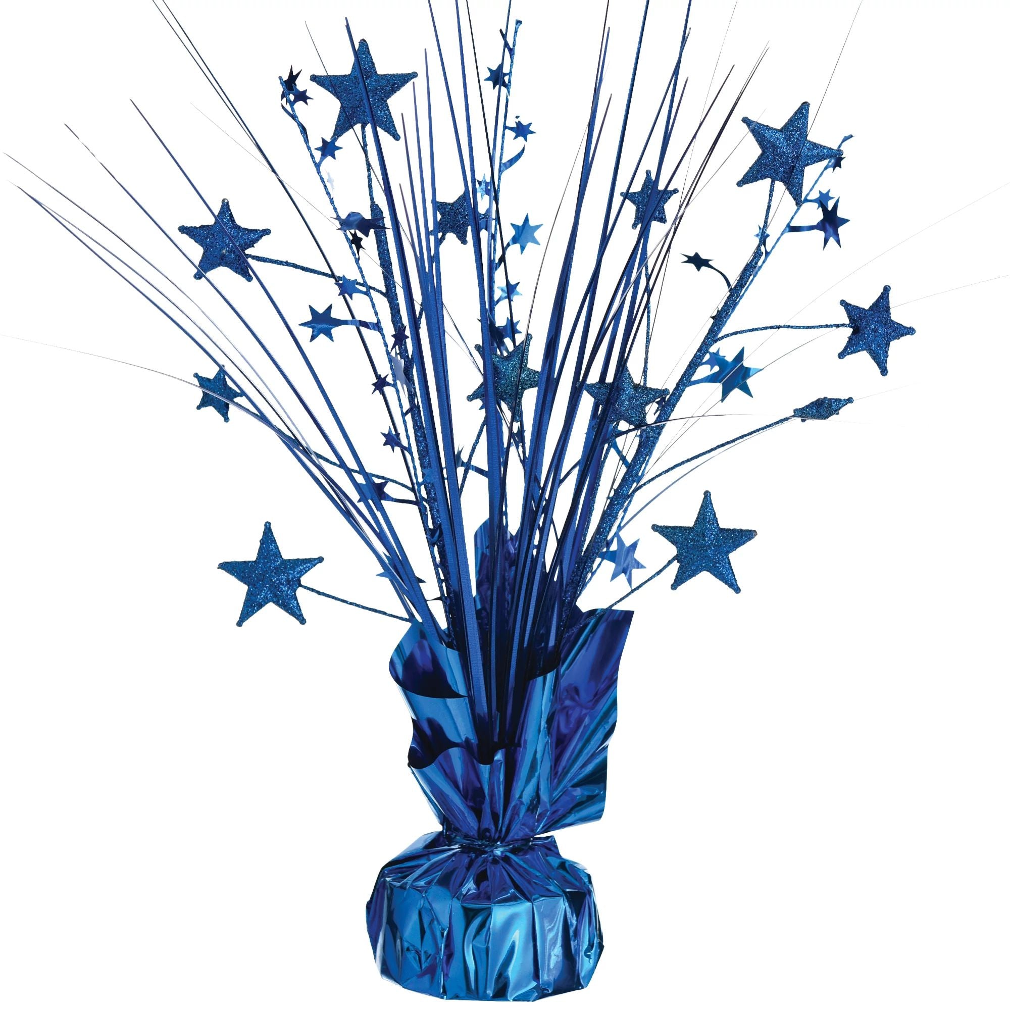Spray Centerpiece with Stars, Royal Blue, 12 Inches, 1 Count